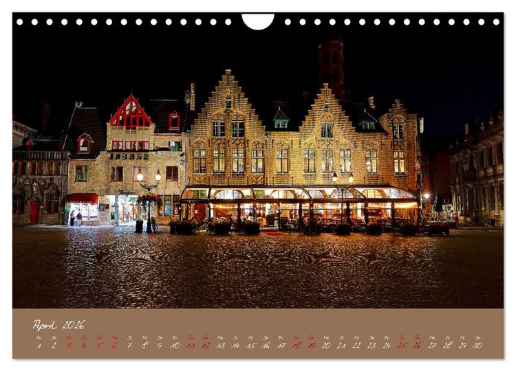 Produktbild: Br&uuml;gge und Gent im Zwielicht (Wandkalender 2026 DIN A4 quer), CALVENDO Monatskalender