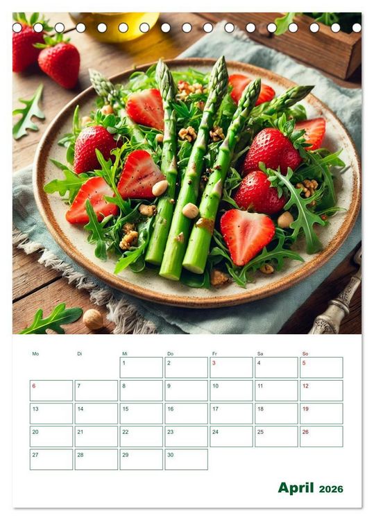 Produktbild: Spargelgl&uuml;ck &ndash; von der Ernte bis zum Genuss (Tischkalender 2026 DIN A5 hoch), CALVENDO Monatskalender