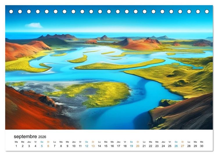 Produktbild: Paysages r&ecirc;v&eacute;s (Calendrier de bureau 2026 DIN A5 vertical), CALVENDO calendrier mensuel