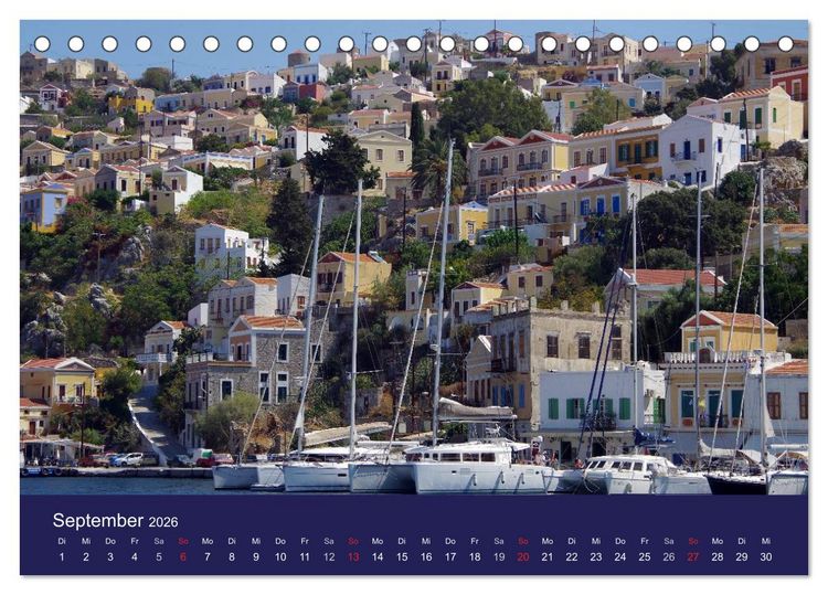 Produktbild: Rhodos mit Lindos und Symi (Tischkalender 2026 DIN A5 quer), CALVENDO Monatskalender