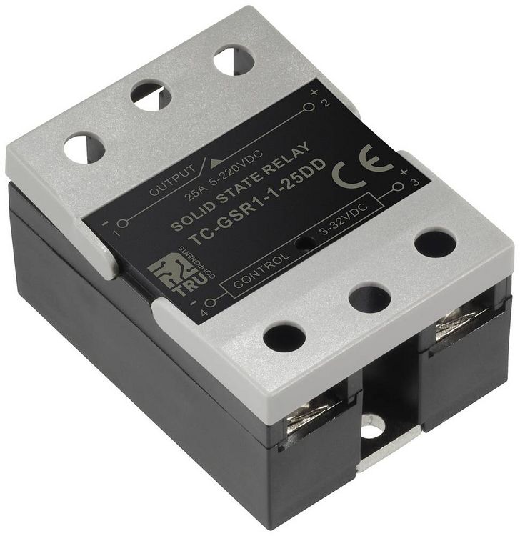 Produktbild: TRU COMPONENTS Halbleiterrelais TC-GSR-1-25DD 25 A Schaltspannung (max.): 220 V/DC Gleichstromschaltung 1 St.