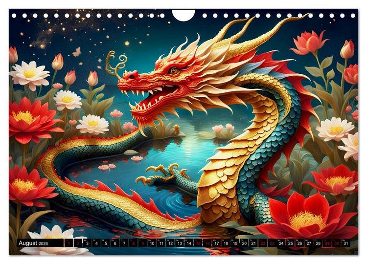 Produktbild: Drachen - Mystische Wesen (Wandkalender 2026 DIN A4 quer), CALVENDO Monatskalender