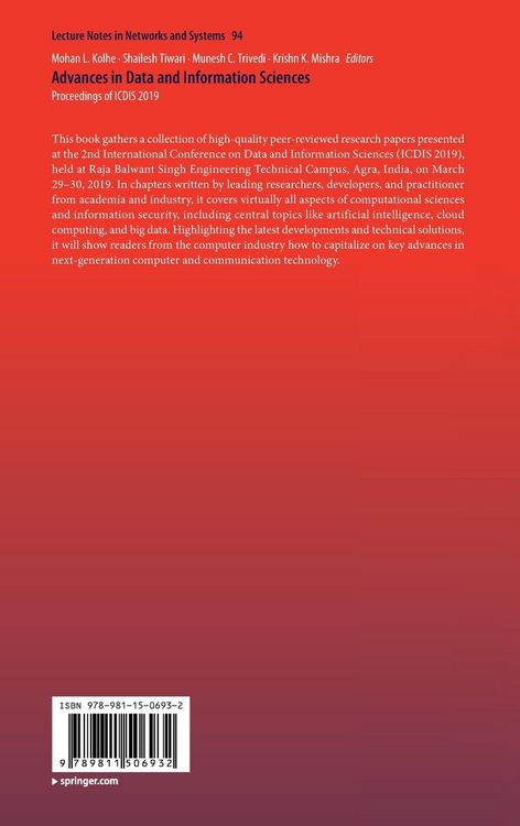 Produktbild: Advances in Data and Information Sciences