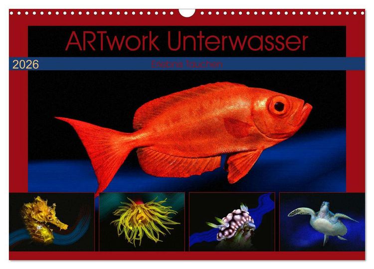Produktbild: Artwork Unterwasser - Erlebnis Tauchen (Wandkalender 2026 DIN A3 quer), CALVENDO Monatskalender