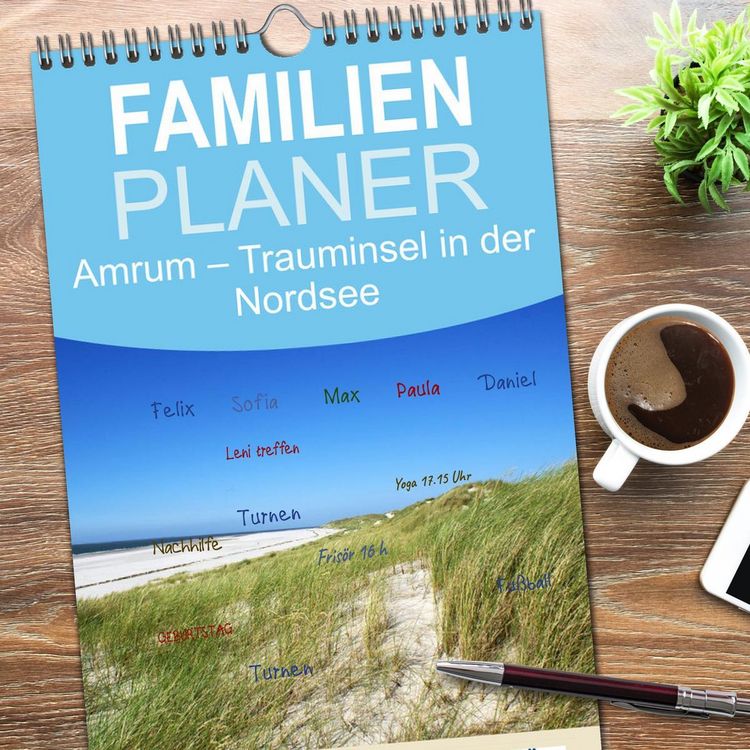 Produktbild: Familienplaner 2026 - Amrum &ndash; Trauminsel in der Nordsee mit 5 Spalten (Wandkalender, 21 x 45 cm) CALVENDO