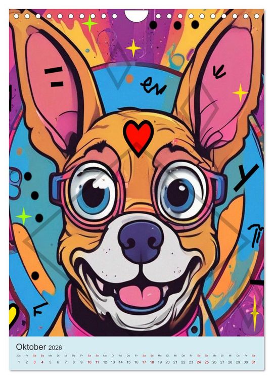 Produktbild: Coole Tiere der Pop Art (Wandkalender 2026 DIN A4 hoch), CALVENDO Monatskalender