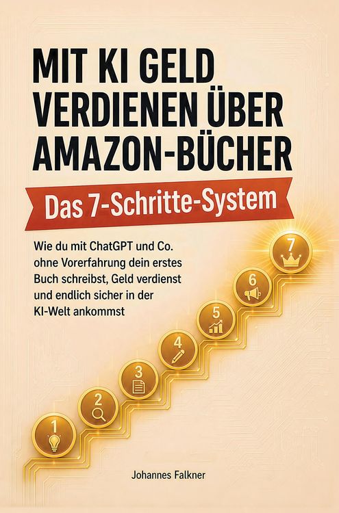 Produktbild: Mit KI Geld verdienen &uuml;ber Amazon-B&uuml;cher: Das Sieben-Schritte-System