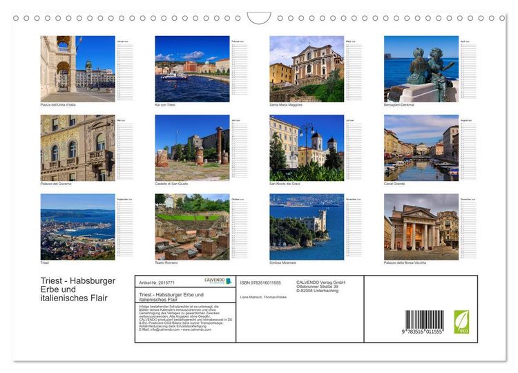 Produktbild: Triest - Habsburger Erbe und italienisches Flair (Wandkalender 2026 DIN A3 quer), CALVENDO Monatskalender