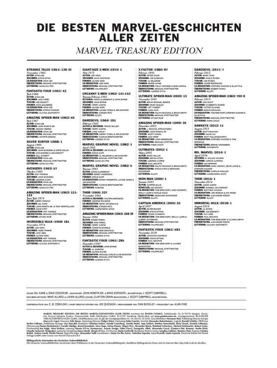Produktbild: Die besten Marvel-Geschichten aller Zeiten: Marvel Treasury Edition