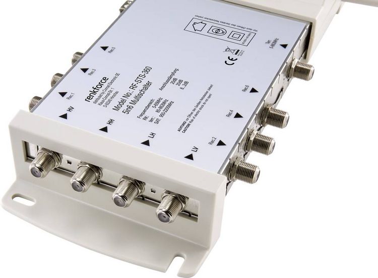 Produktbild: Renkforce RF-STS-360 SAT Multischalter Eing&auml;nge (Multischalter): 5 (4 SAT/1 terrestrisch) Teilnehmer-Anzahl: 6 Quad-LNB-tauglich