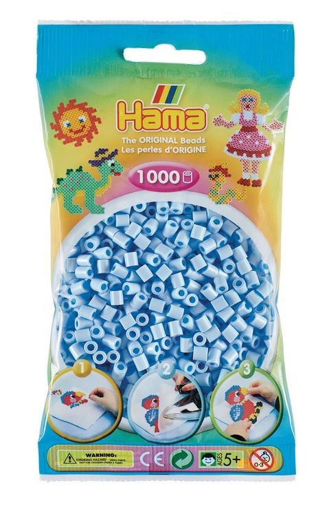Produktbild: Hama&reg; B&uuml;gelperlen midi Beutel 1.000St&uuml;ck pastell-eisblau.