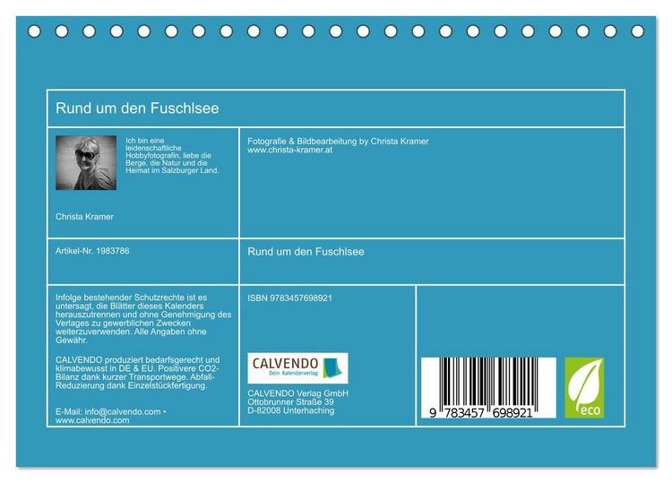 Produktbild: Rund um den Fuschlsee (Tischkalender 2026 DIN A5 quer), CALVENDO Monatskalender