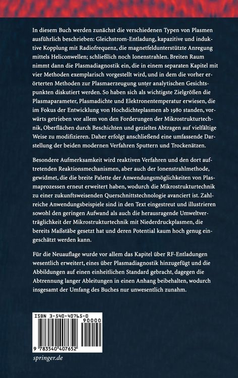 Produktbild: Niederdruckplasmen und Mikrostrukturtechnik