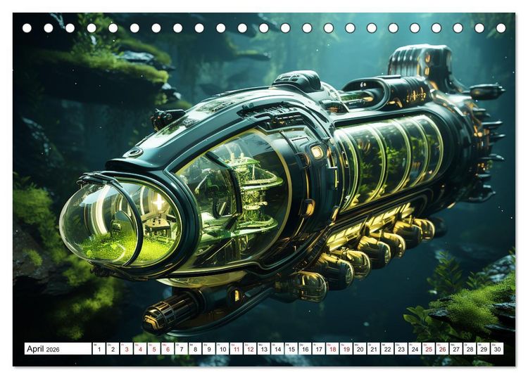 Produktbild: Futuristische U-Boote (Tischkalender 2026 DIN A5 quer), CALVENDO Monatskalender