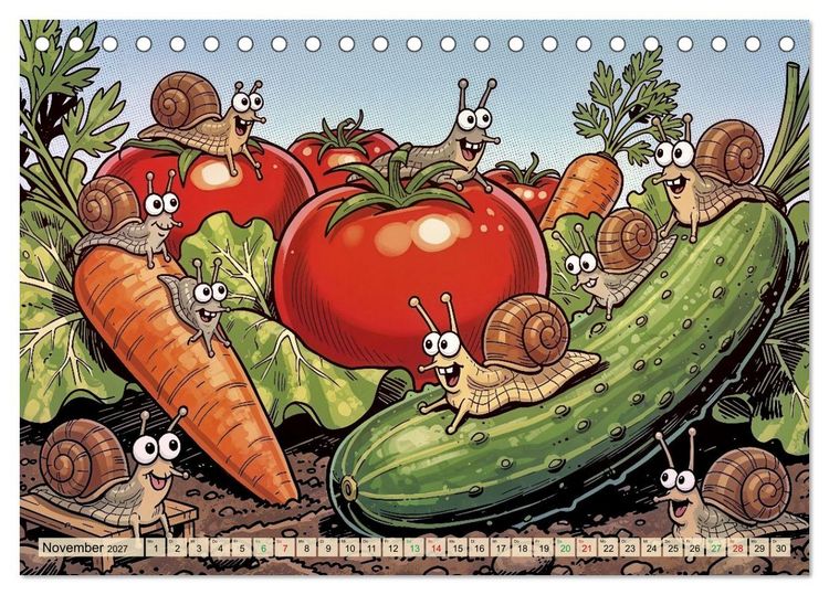 Produktbild: Lustige Weinbergschnecken - Comic (Tischkalender 2027 DIN A5 quer), CALVENDO Monatskalender