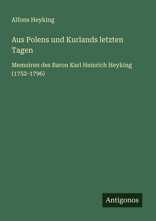 Produktbild: Aus Polens und Kurlands letzten Tagen