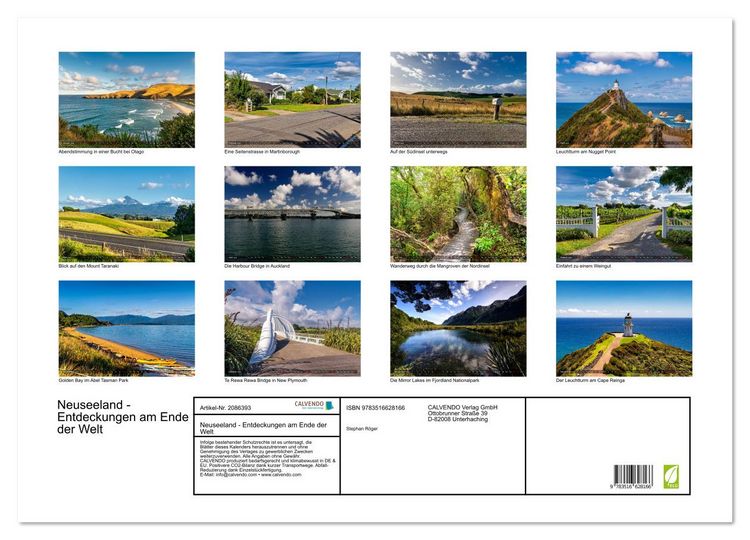 Produktbild: Neuseeland - Entdeckungen am Ende der Welt (Wandkalender 2026 DIN A2 quer), CALVENDO Monatskalender