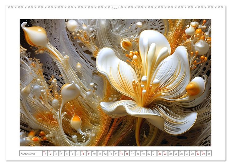 Produktbild: Eleganz in Gold und Orange (hochwertiger Premium Wandkalender 2026 DIN A2 quer), Kunstdruck in Hochglanz