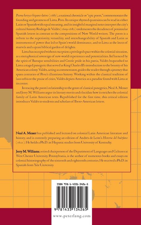 Produktbild: Rodrigo de Vald&eacute;s: Poema heroyco hispano-latino panegyrico de la fundaci&oacute;n, y grandezas de la muy noble, y leal ciudad de Lima