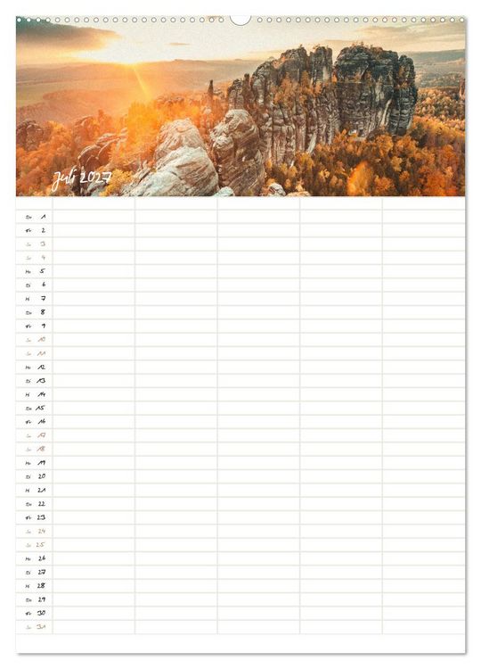 Produktbild: Familienkalender - Das Elbsandsteingebirge (Wandkalender 2027 DIN A2 hoch), CALVENDO Monatskalender