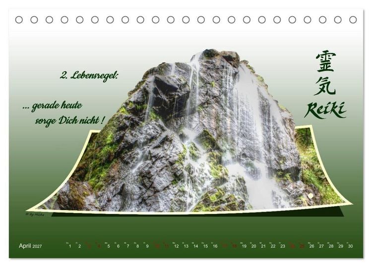 Produktbild: REIKI - Chakren und Lebensregeln (Tischkalender 2027 DIN A5 quer), CALVENDO Monatskalender