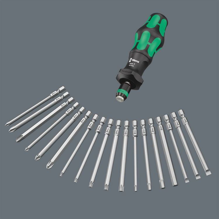Produktbild: Wera Kompakt Turbo Imperial 1 05057483001 Bit-Set 19teilig 1/4\" (6.3 mm) inkl. Bithalter-Schraubendreher, inkl. Drehmoment-Adapter