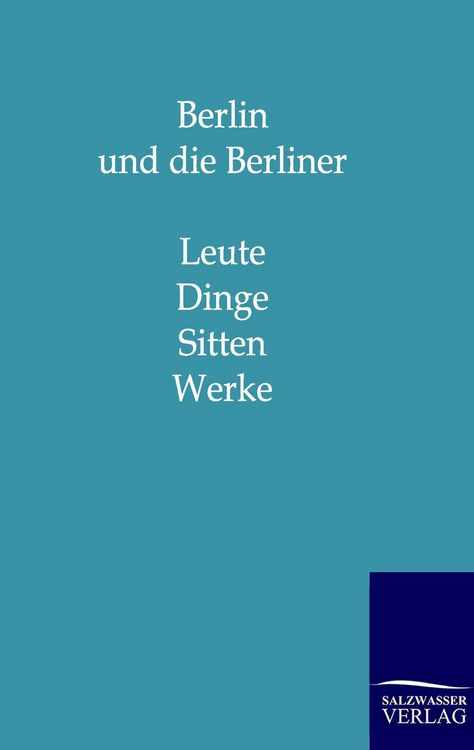 Produktbild: Berlin und die Berliner