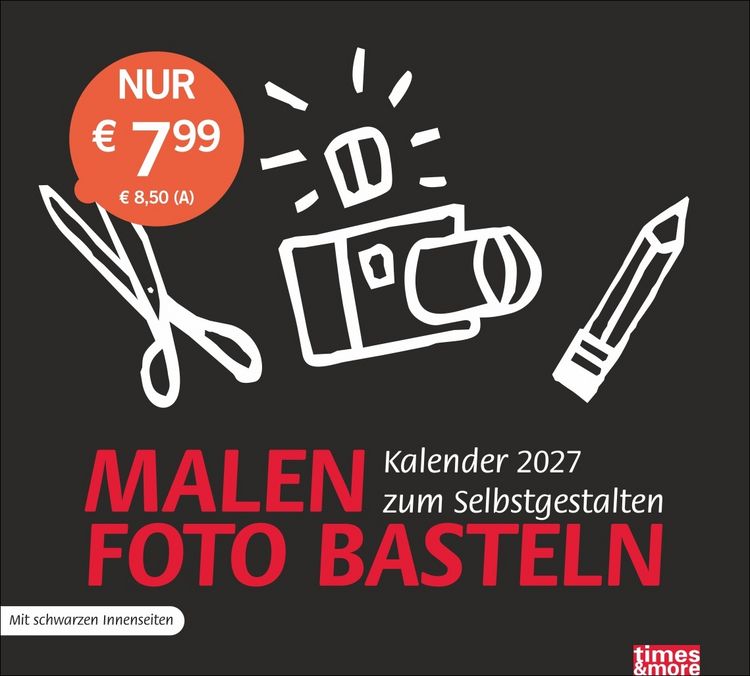 Produktbild: times&more Bastelkalender schwarz 2027