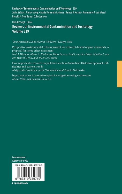 Produktbild: Reviews of Environmental Contamination and Toxicology Volume 239