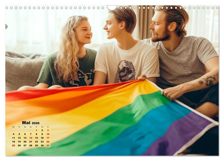 Produktbild: LGBTQ Pride - Regenbogenzeit, der Kalender f&uuml;r Vielfalt und Liebe (Wandkalender 2026 DIN A3 quer), CALVENDO Monatskalender