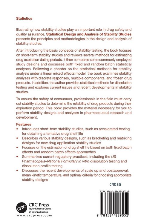 Produktbild: Statistical Design and Analysis of Stability Studies