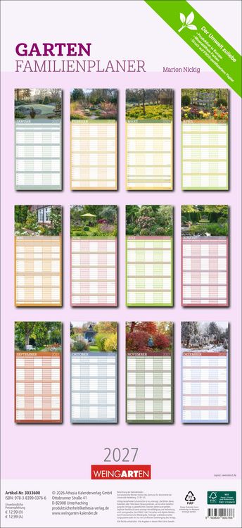 Produktbild: Garten Familienplaner 2027