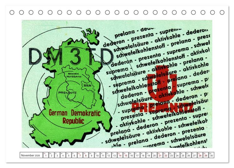 Produktbild: DDR Amateurfunk Historische Karten (Tischkalender 2026 DIN A5 quer), CALVENDO Monatskalender