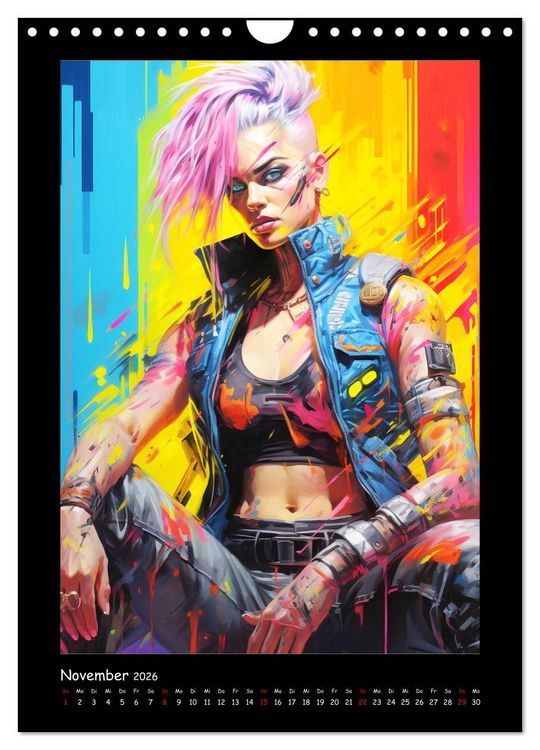 Produktbild: Cyberpunk. Futuristische Heldinnen (Wandkalender 2026 DIN A4 hoch), CALVENDO Monatskalender