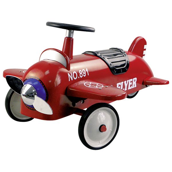 Produktbild: Goki 14151 - Rutscherfahrzeug Flugzeug, Metall/Kunststoff, L&auml;nge: 77 cm