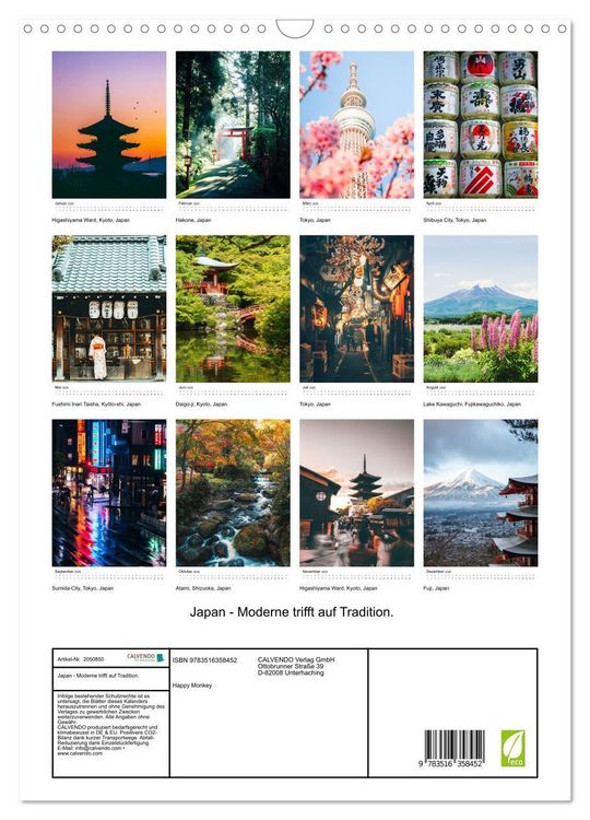 Produktbild: Japan - Moderne trifft auf Tradition. (Wandkalender 2026 DIN A3 hoch), CALVENDO Monatskalender