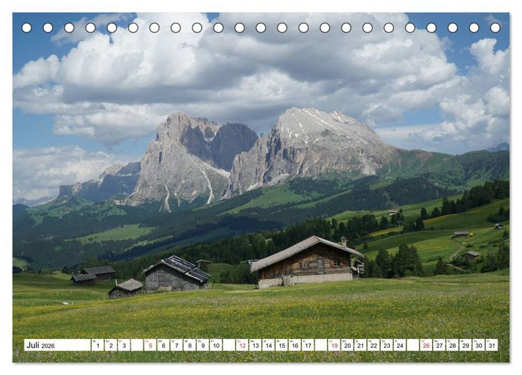 Produktbild: Seiser Alm Sommer (Tischkalender 2026 DIN A5 quer), CALVENDO Monatskalender