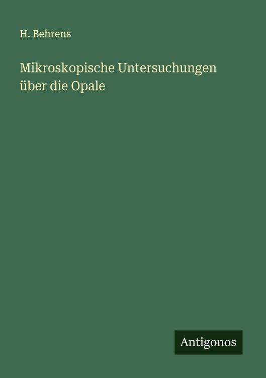 Produktbild: Mikroskopische Untersuchungen &uuml;ber die Opale