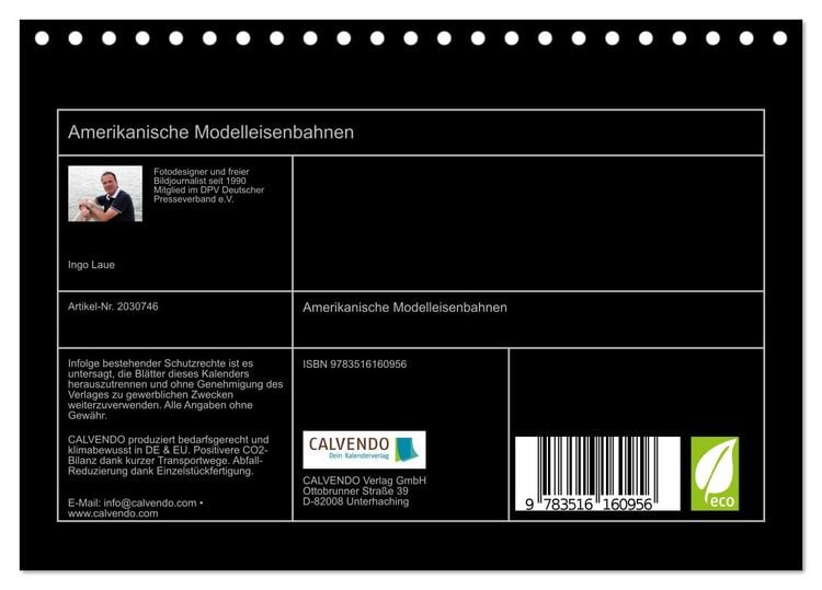 Produktbild: Amerikanische Modelleisenbahnen (Tischkalender 2026 DIN A5 quer), CALVENDO Monatskalender