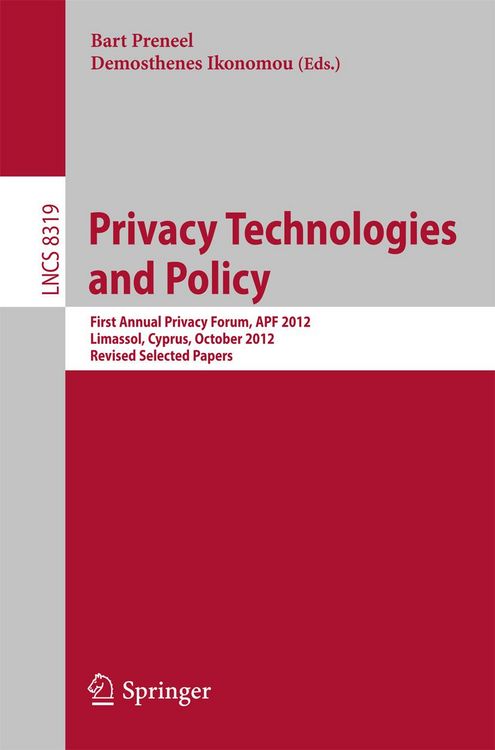 Produktbild: Privacy Technologies and Policy