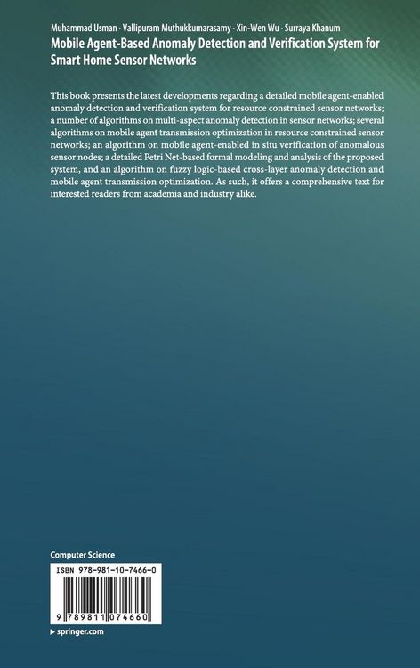 Produktbild: Mobile Agent-Based Anomaly Detection and Verification System for Smart Home Sensor Networks