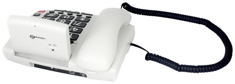 Produktbild: Geemarc Pack SERENTIES Schnurgebundenes Seniorentelefon Fallband-Sensor Beleuchtetes Display Wei&szlig;