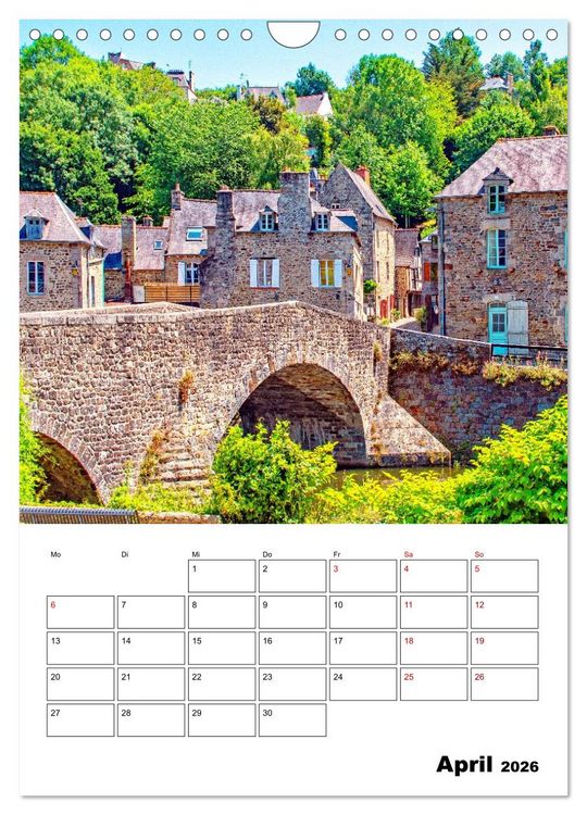 Produktbild: Malerische Bretagne - Reiseplaner (Wandkalender 2026 DIN A4 hoch), CALVENDO Monatskalender