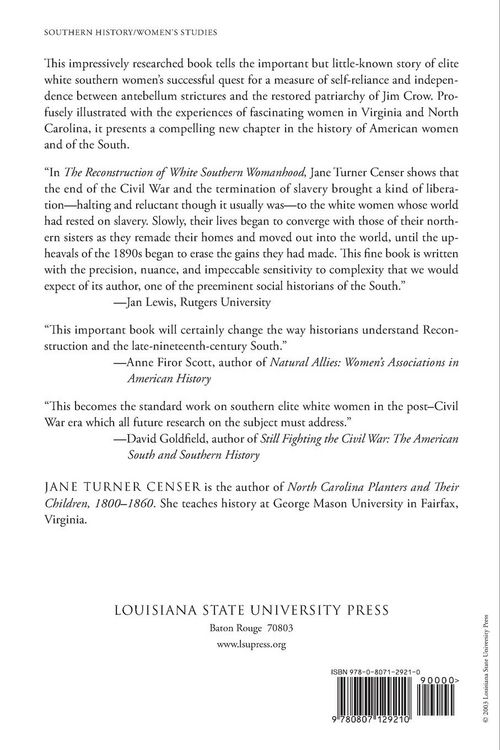 Produktbild: Reconstruction of White Southern Womanhood, 1865-1895
