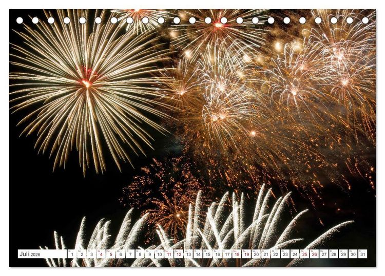 Produktbild: Feuerwerk - Kunstwerke am Himmel (Tischkalender 2026 DIN A5 quer), CALVENDO Monatskalender