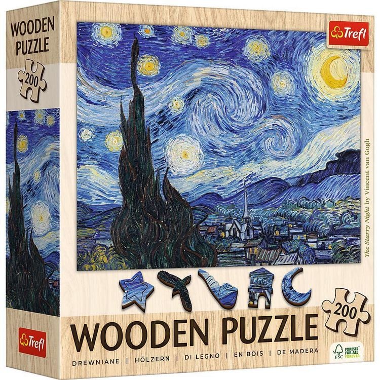 Produktbild: Holz Puzzles - "200" - Die Sternennacht / Vincent van Gogh