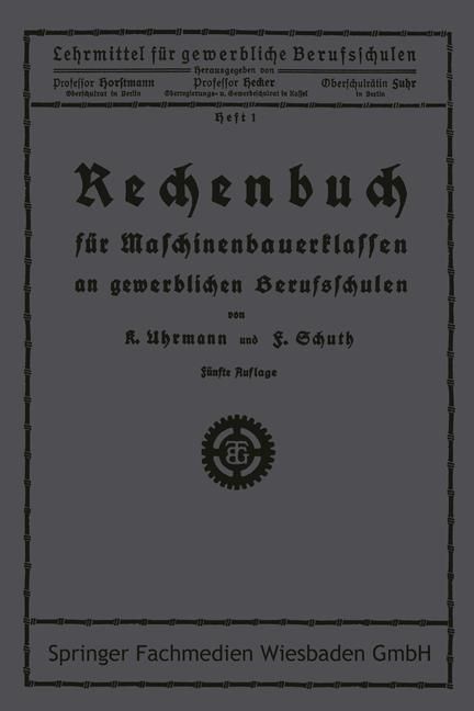 Produktbild: Rechenbuch f&uuml;r Maschinenbauerklassen an gewerblichen Berufsschulen