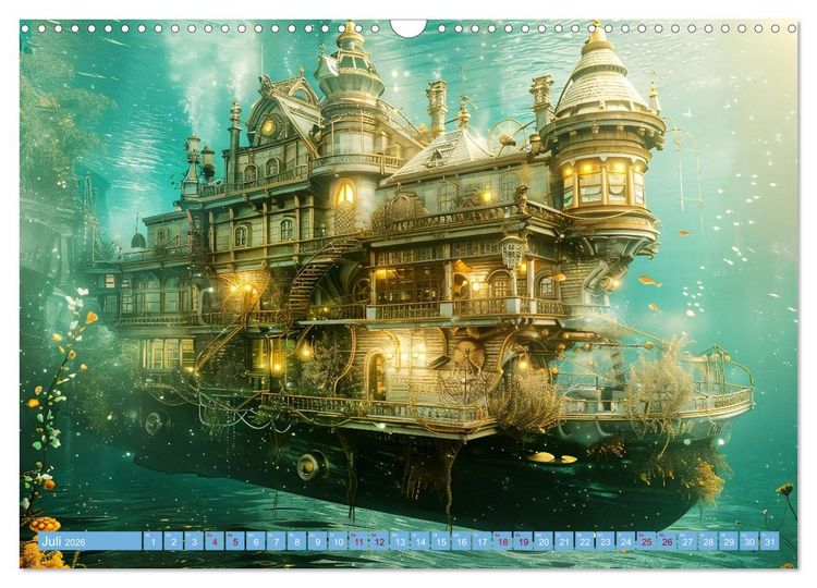 Produktbild: Steampunk Domizile (Wandkalender 2026 DIN A3 quer), CALVENDO Monatskalender