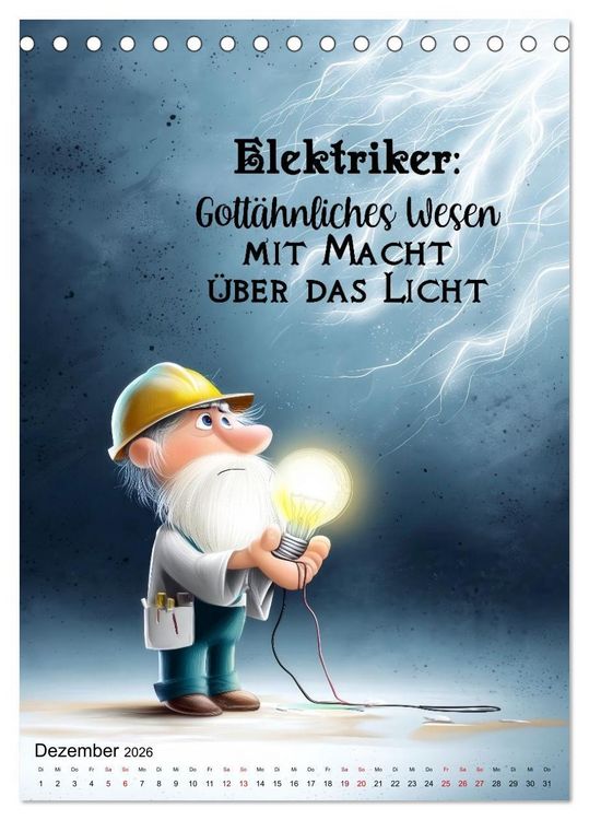 Produktbild: Elektrikerspr&uuml;che (Tischkalender 2026 DIN A5 hoch), CALVENDO Monatskalender