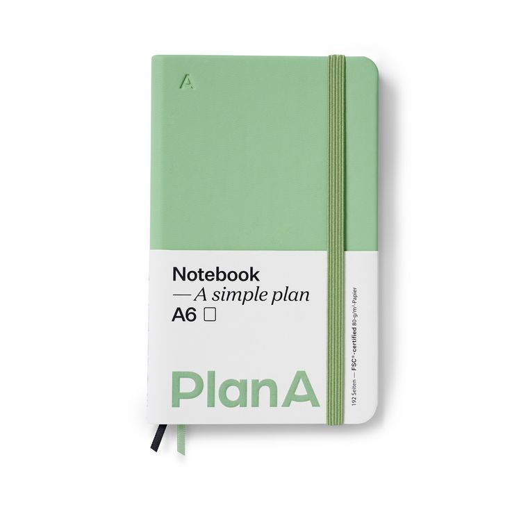 Produktbild: Notizbuch A6 Hardcover Blanko Sage Green